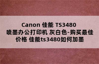 Canon 佳能 TS3480 喷墨办公打印机 灰白色-购买最佳价格 佳能ts3480如何加墨